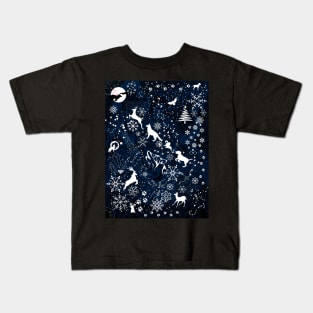 Midnight Blue Pattern Design Abstract Home Decor Kids T-Shirt